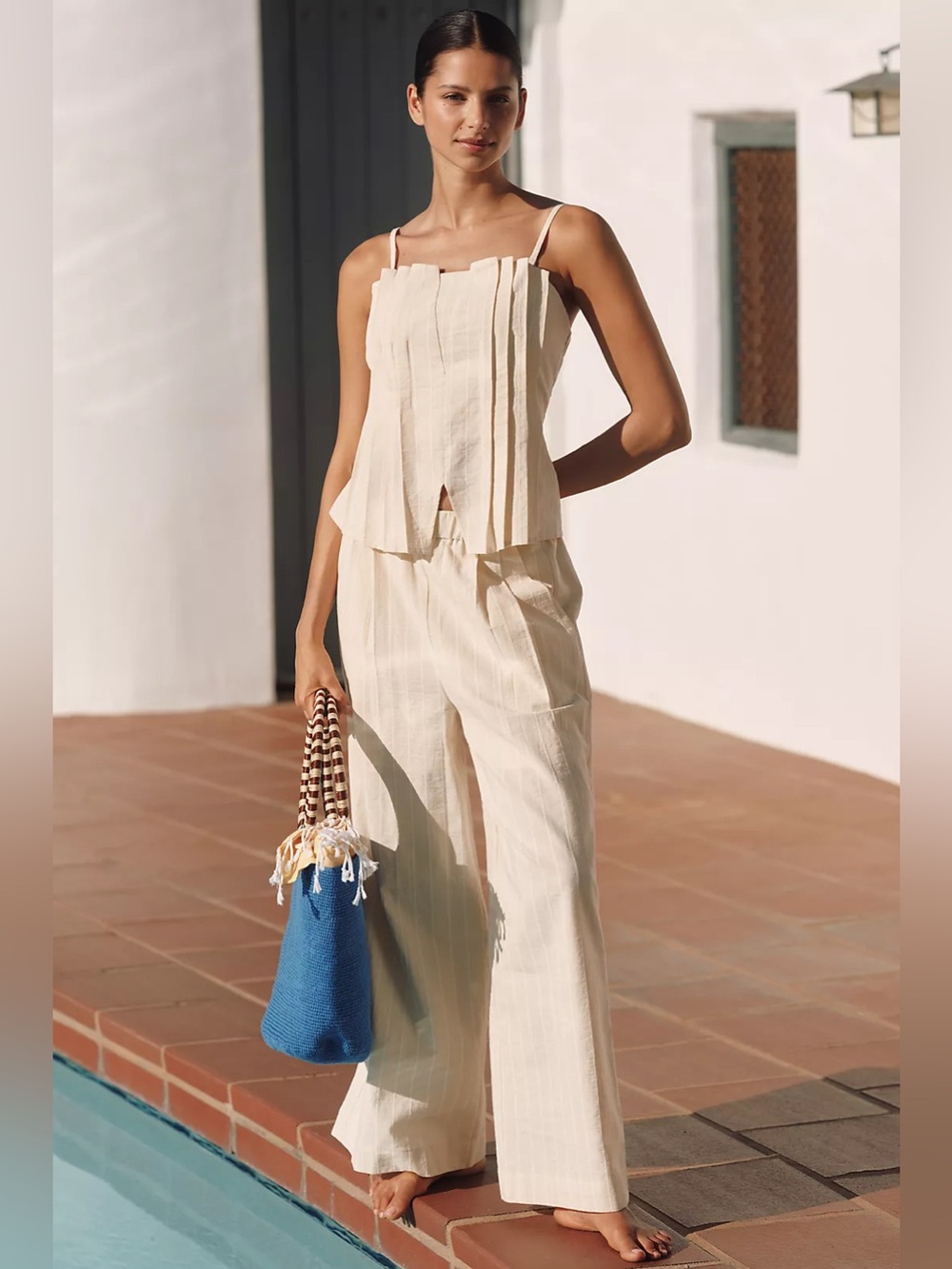 & Layered Linen Blend 2 Piece Set